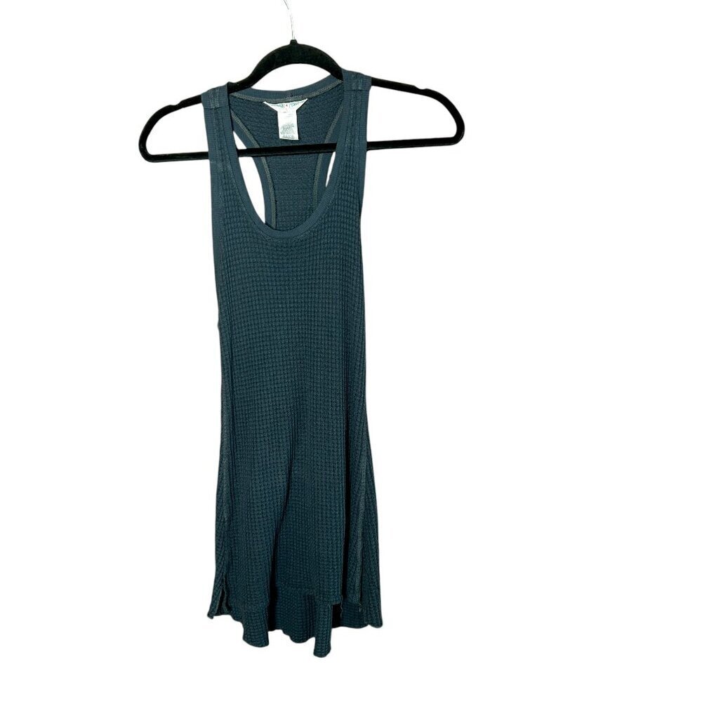 Hard Tail Forever Slate Blue Waffle Weave Racerback Tunic Tank or Mini Dress